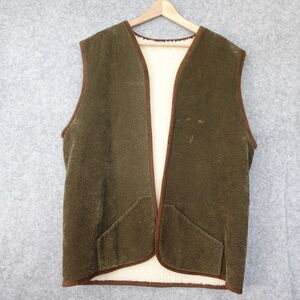 Fleece Gilet Vest LARGE Green Sherpa Gorp Utility Outdoor Rustic Fall NIEVI